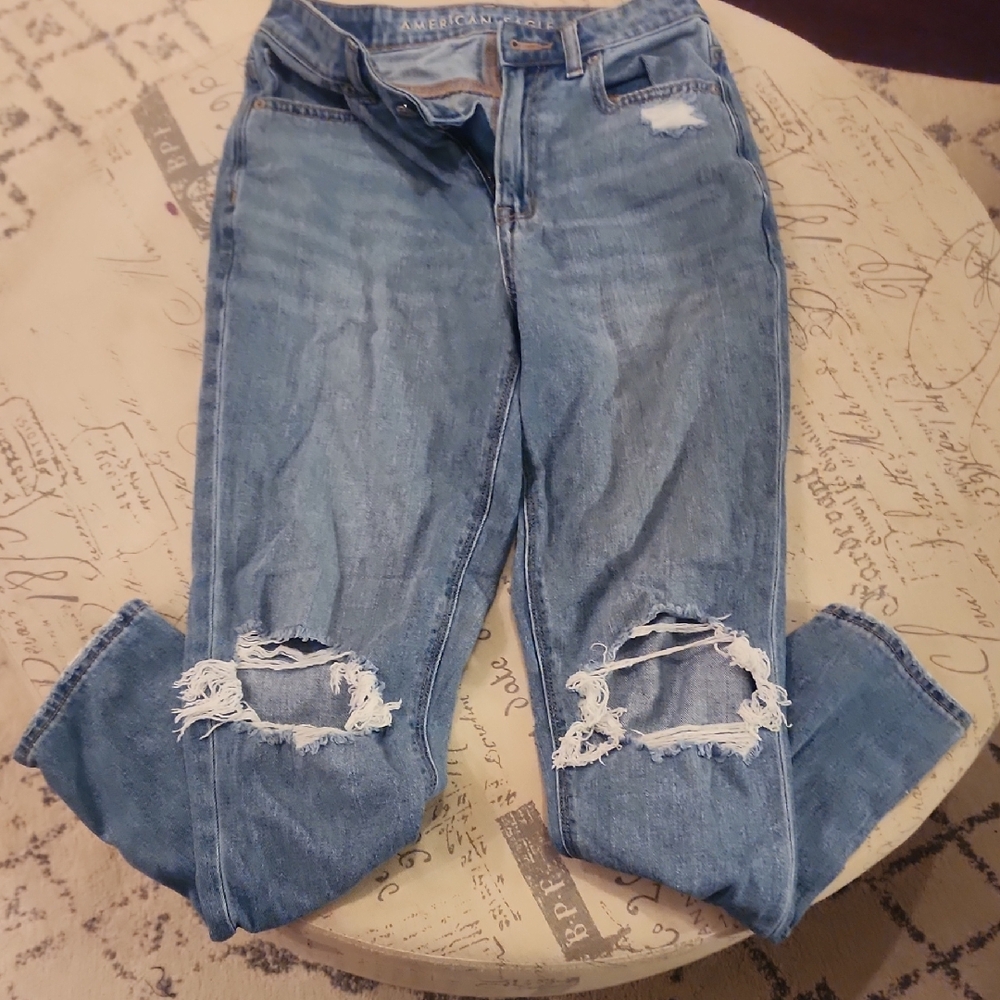 American Eagle Outfitters Blue Boyfriend Jeans Distressed
